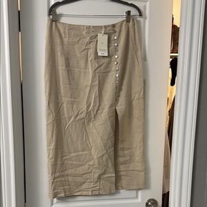 Mango LinenButton-Detail Skirt